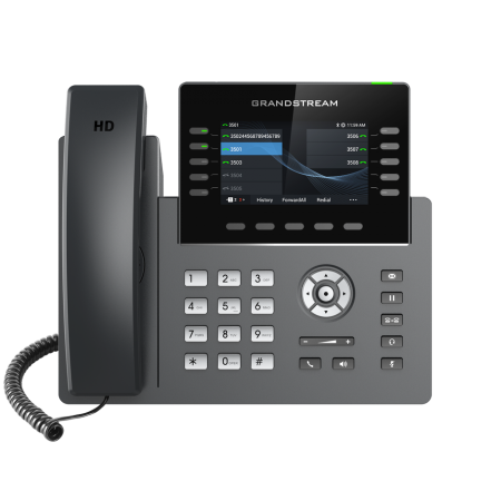 GRANDSTREAM GRP2615 10 Line IP Phone, 16 SIP Accounts, 480x272 Colour Screen, HD Audio, Powerable Via POE