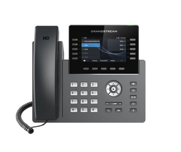 GRANDSTREAM GRP2615 10 Line IP Phone, 16 SIP Accounts, 480x272 Colour Screen, HD Audio, Powerable Via POE