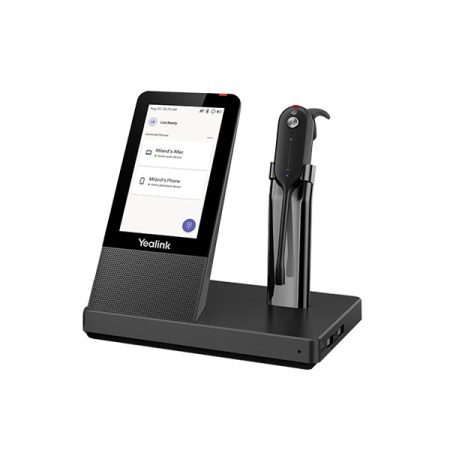 YEALINK WH67 Standard UC DECT Wirelss Headset for Microsoft TEAMS, With Touchscreen, Busylight On Headset
