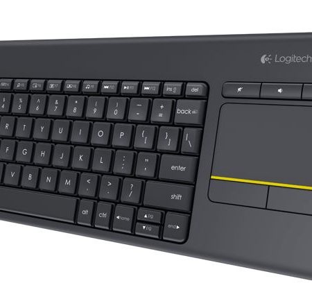 LOGITECH K400 Plus Wireless Keyboard with Touchpad & Entertainment Media Keys Tiny USB Unifying receiver for HTPC connected TVs KBLT-K830BT