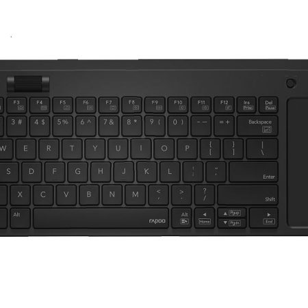 RAPOO K2800 Wireless Keyboard with Touchpad & Entertainment Media Keys - 2.4GHz, Range Up to 10m, Connect PC to TV, Compact Design