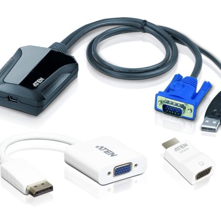 Aten Laptop USB KVM Console Crash Cart Adapter IT Kit CV211