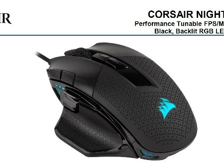 Corsair Nightsword RGB Smart Tunable, FPS/MOBA, 18000 DPI, Gaming Mouse