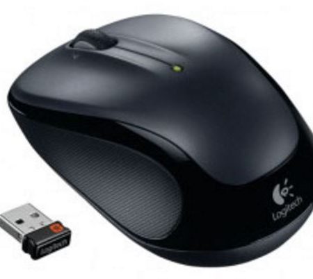 Logitech M325 Wireless Mouse Dark Grey Contoured design Glossy Comfort Grip Advanced Optical Tracking 1-year battery life