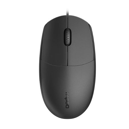 RAPOO N100 Wired USB Optical 1600DPI Mouse Black - No Driver Required/ Designed for Notebook Laptop Desktop PC  MOD - N1162