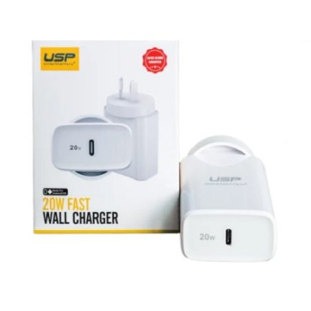 USP 20W USB-C PD Fast Wall Charger - White (6972475750565), Extremely Compact Plug Makes It Ideal for Home, Office and Vacations