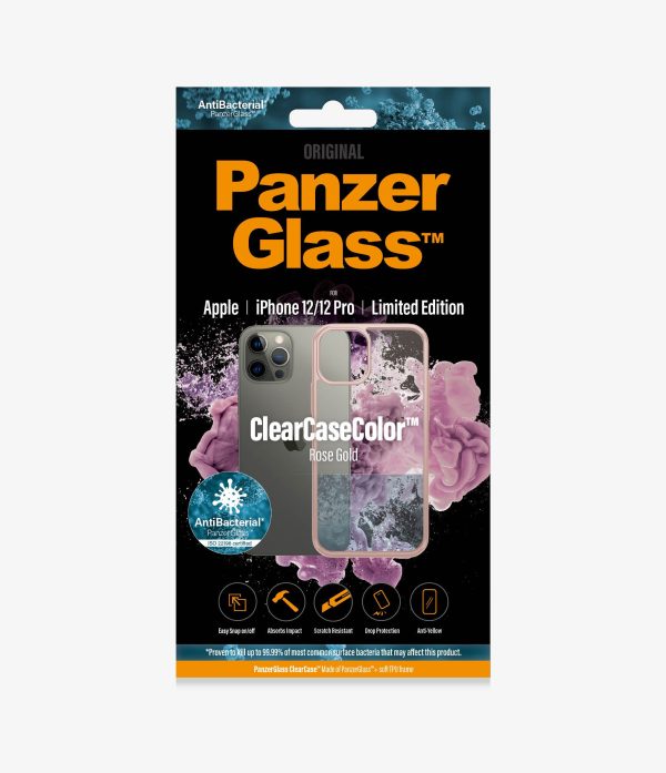 PANZER GLASS ClearCaseColor Apple iPhone 12/12 Pro - Rose Gold Limited Edition (0274), Slim fashionable design, Enhance protection