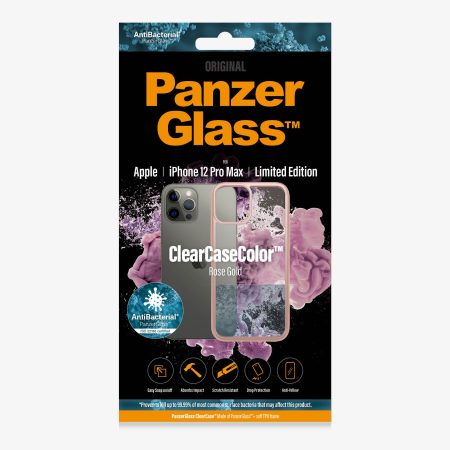 PANZER GLASS ClearCaseColor Apple iPhone 12 Pro Max - Rose Gold Limited Edition (0275), Slim fashionable design, Enhance protection