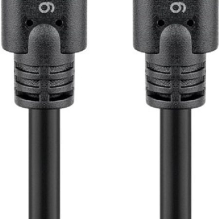 GOOBAY USB-C 3.2 Gen 1 USB C 1M Cable Male to Male Black - 5V Voltage, 3A, Nickel Material, Round Cable, Copper Inner Conductor Material