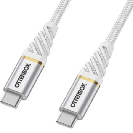 OTTERBOX USB-C to USB-C Fast Charge Cable 2M Orange Premium - Cloud Sky White - Proven rugged, tough