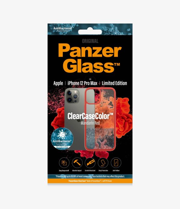 PANZER GLASS ClearCaseColor Apple iPhone 12 Pro Max - Mandarin Red Limited Edition (0281) Most powerful ClearCase  ever