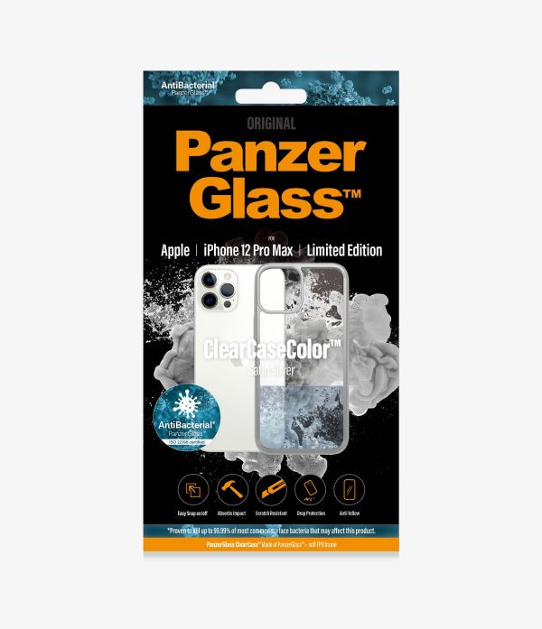 PANZER GLASS ClearCaseColor Apple iPhone 12 Pro Max - Satin Silver Limited Edition (0272) Most powerful ClearCase  ever