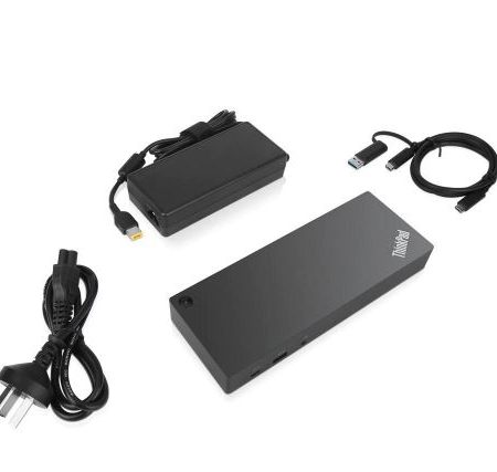 LENOVO ThinkPad Hybrid USB-C with USB-A Dock - Docking station - USB-C - 2 x HDMI, 2 x DP - GigE - 135 Watt - for Tablet 10; ThinkPad E480; L380; L380