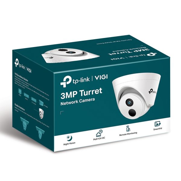 TP-LINK VIGI C400HP-2.8 3MP Turret Network Camera, 2.8mm Lens, Smart Detection, Smart IR, WDR, 3D NDR, Night Vision, H.265+, PoE/12V DC - Image 3