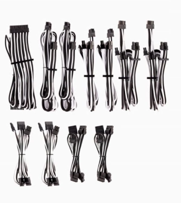 CORSAIR Corsair PSU - WHITE/BLACK Premium Individually Sleeved DC Cable Pro Kit, Type 4 Generation 4