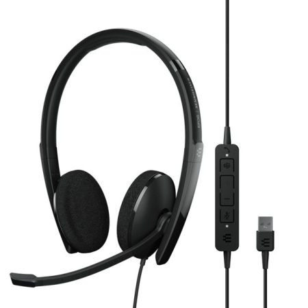 SENNHEISER | Sennheiser ADAPT 160T USB II On-ear, double-sided USB-A headset with in-line call control and foam earpads. Certified for Microsoft Teams