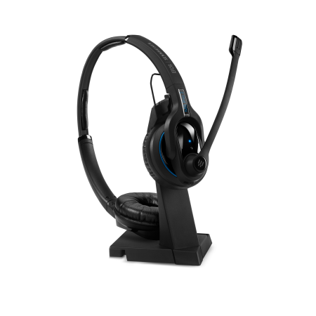 SENNHEISER | Sennheiser IMPACT MB Pro2 UC ML Bluetooth 4.0 Headset with Desk USB Stand, Binaural, Noise Cancelling Mic, Upto 15 Hours Talk, Teams Certified
