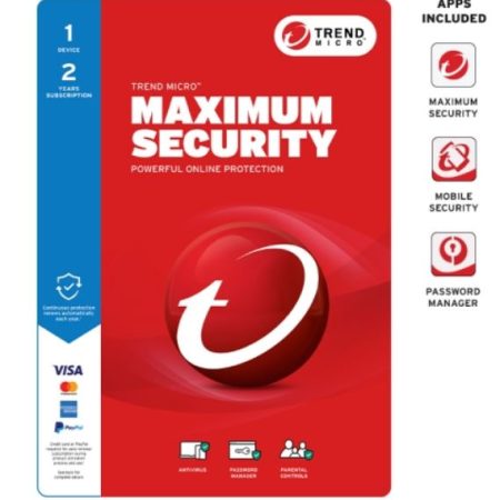 TREND MICRO Micro Maximum Security (1 Device) 2Yr Retail Mini Box Auto Renew