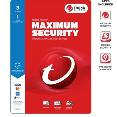 TREND MICRO Micro Maximum Security (3 Device)  Retail Mini Box Auto Renew