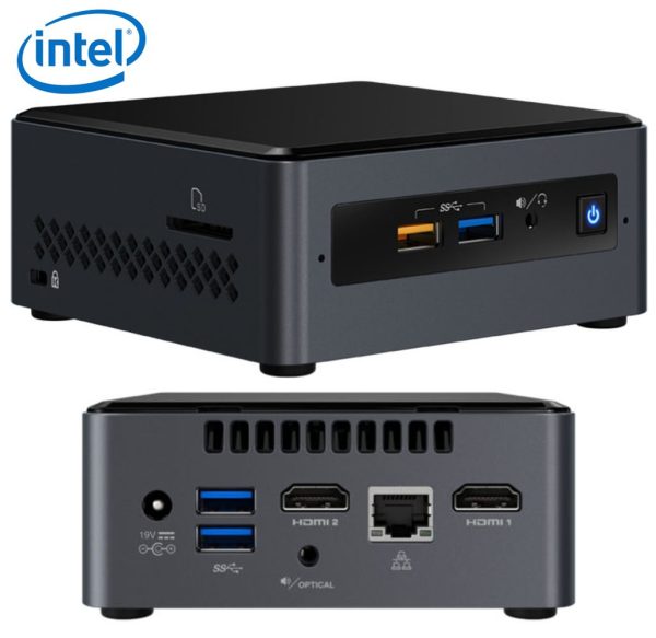 INTEL-P NUC J5005 2.8GHz 2xDDR4 SODIMM 2.5' HDD/SSD 2xHDMI 2xDisplays GbE LAN WiFi BT 4xUSB3.0 2xUSB2.0 for DS POS no headphone no AC cord BOXNUC7PJYHN