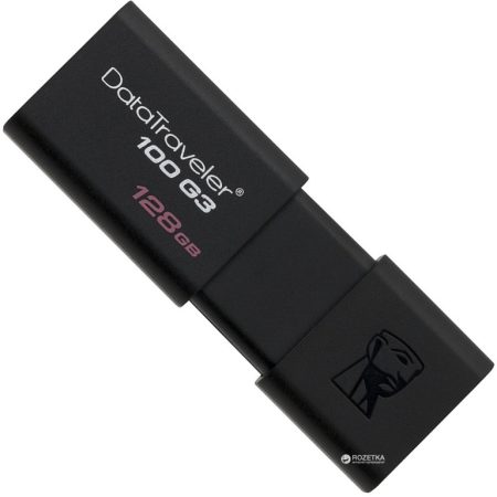KINGSTON DT100G3/128GB 128GB USB3.0 100MB/s Read Flash Drive Memory Stick Thumb Key DataTraveler Retail Pack DT100G3/128GBFR