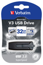 VERBATIM 32GB V3 USB3.0 Grey Store'n'Go V3; Retractable