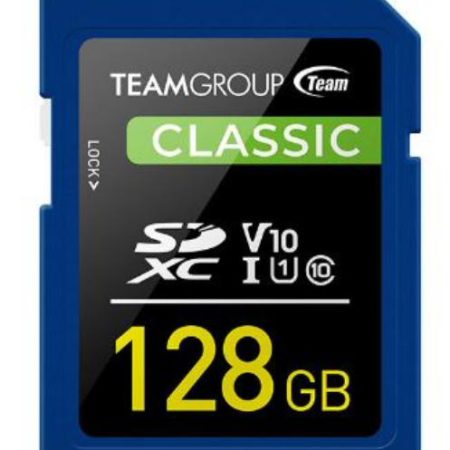 Team Classic SD Memory Card - 128 GB  UHS Ultra Speed Class 1U1. Supports Video Speed Class 10V10.