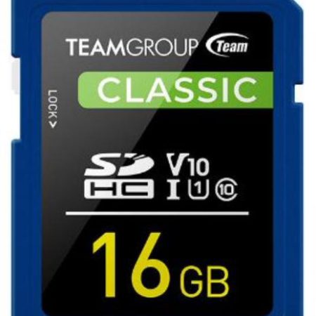 Team Classic SD Memory Card -16 GB  UHS Ultra Speed Class 1U1. Supports Video Speed Class 10V10.