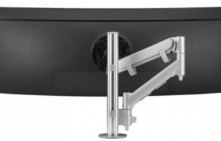 Atdec AWMS-HX40 Heavy Duty Monitor Mount - White with Silver clamp