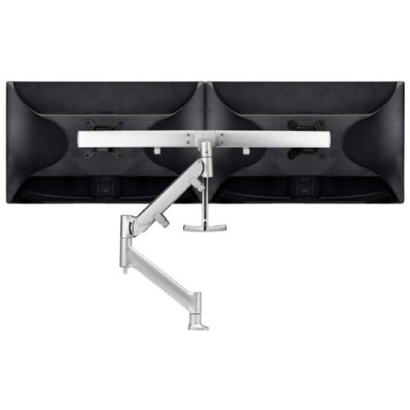 Atdec AWM Single Arm - Dual Rail - up to 2x 27" wide screens - <16kg - Grommet Clamp - Silver
