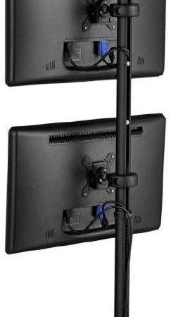 Atdec Spacedec Display Donut Pole 1150mm Black - Double monitor or POS display mount - includes two QuickShift Donut - Mount two monitors