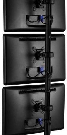 Atdec Spacedec Display Donut Pole 1150mm Black - Triple monitor or POS display mount - includes three QuickShift Donut - Mount three monitors