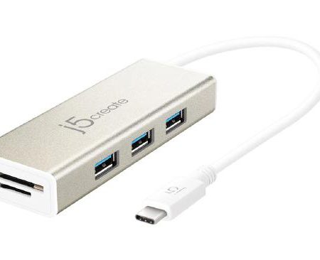 J5create JCH347 USB-C 3-port USB-A HUB with SD &amp Micro SD card reader