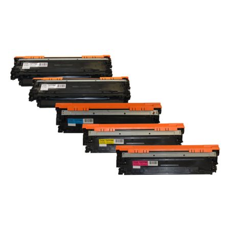 HP Compatible CE270B 650A Series Cart 322 Premium Generic Toner Set PLUS Extra Black