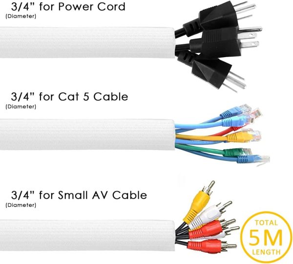 Cable Management Sleeve, White - Image 3