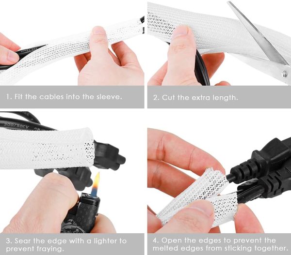 Cable Management Sleeve, White - Image 4