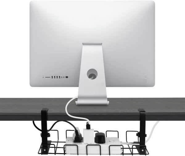 2 pack Under Desk Cable Management Tray, Black - Image 3