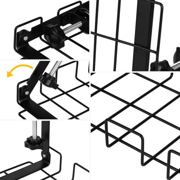 2 pack Under Desk Cable Management Tray, Black - Image 6