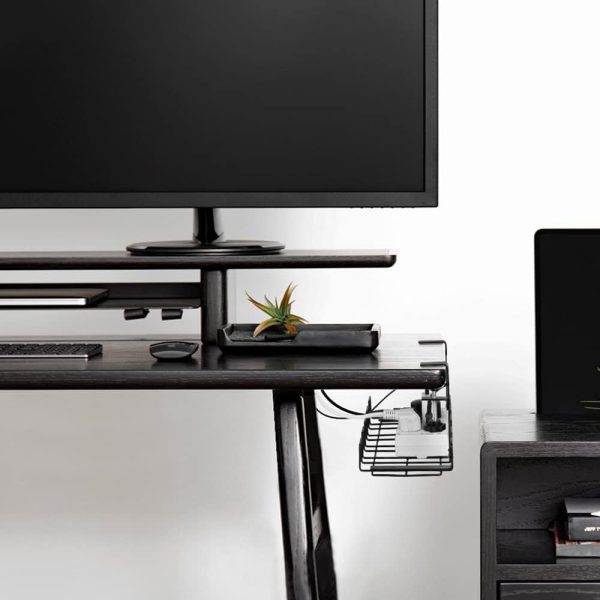 2 pack Under Desk Cable Management Tray, Black - Image 7