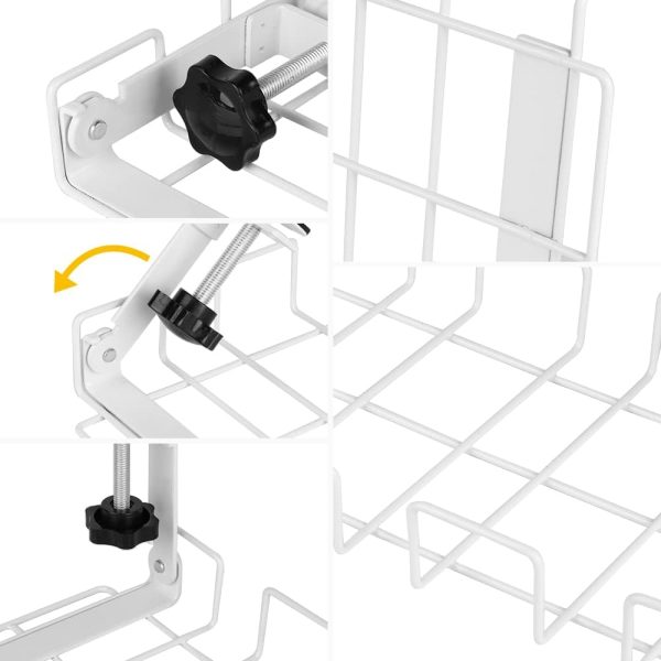 2 pack Under Desk Cable Management Tray, White - Image 5