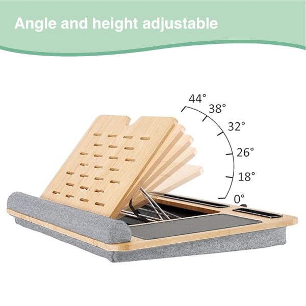 CARLA HOME Bamboo Laptop Lap Desk with Cushion and Angle Adjustable for Office and Home - Image 5