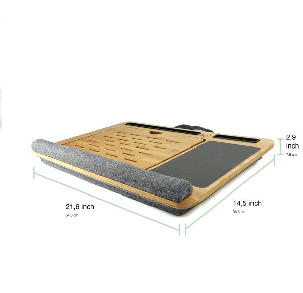 CARLA HOME Bamboo Laptop Lap Desk with Cushion and Angle Adjustable for Office and Home - Image 8