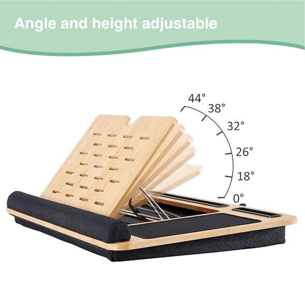 CARLA HOME Bamboo Laptop Lap Desk with Cushion and Angle Adjustable for Office and Home - Image 3