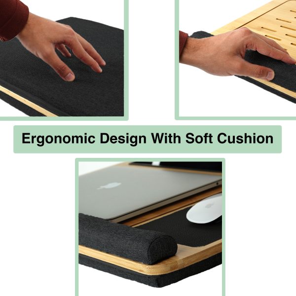 CARLA HOME Bamboo Laptop Lap Desk with Cushion and Angle Adjustable for Office and Home - Image 5