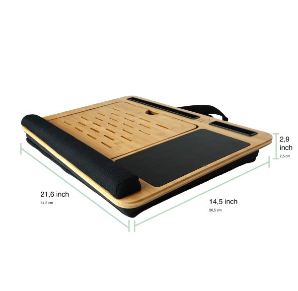 CARLA HOME Bamboo Laptop Lap Desk with Cushion and Angle Adjustable for Office and Home - Image 8