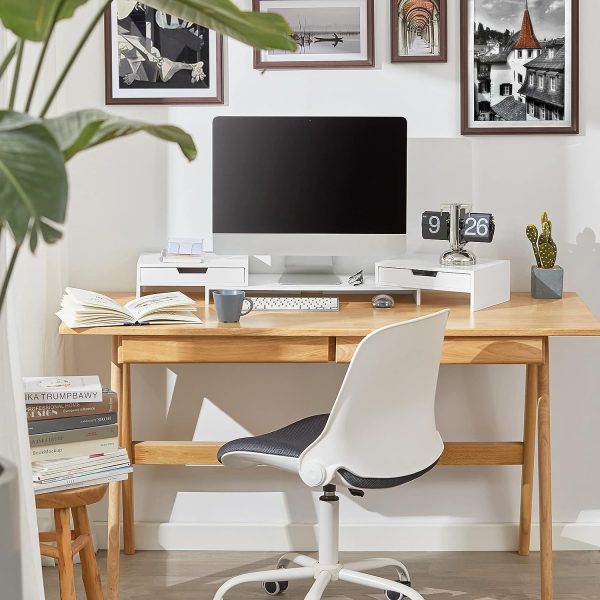 White Monitor Stand with Drawers - Image 5