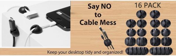 16 Pack Black Cord Organizer Cable Management for Home and Office - Image 7