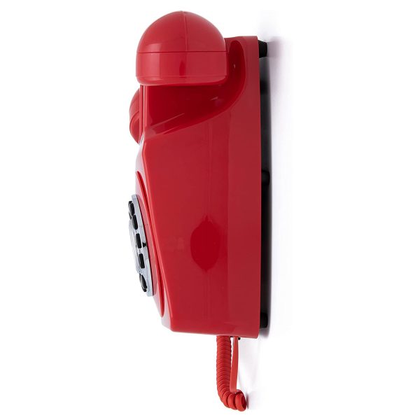 GPO 746 Retro Wall Mount Rotary Push Button Home Phone Landline Classic Red - Image 4