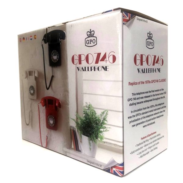 GPO 746 Retro Wall Mount Rotary Push Button Home Phone Landline Classic Red - Image 6