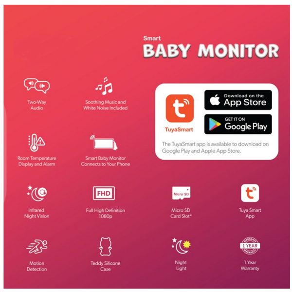 New DGTEC Teddy Smart Full HD Baby Monitor Blue iOS Android App - Image 4